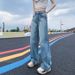 2025 Spring/Summer New American Retro Washed Loose Straight-Leg Jeans For Women, Versatile Draped Wide-Leg Pants_ecoleips.com