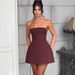 Women's Clothing Spring And Summer New Sexy Street Fashion Tube Top Slim High Waist A Line Dress_ecoleips.com