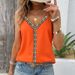 Women's Color Block Sleeveless Cami Top - Summer Contrast Trim Tank With Adjustable Straps_ecoleips.com