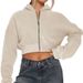 Hooded For Women, Short Cardigan Jacket, New Spring/Summer Loose Fit Long Sleeve Couple Sweatshirt_ecoleips.com