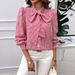 Aria Basics Aria Basics New European American Cross-border 2025 Autumn And Winter Women's Tops, Stylish Casual Color-block Cardigan Long-sleeve_ecoleips.com