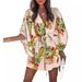 European And American Summer Flying Sleeves Popular V-neck Lace Up Casual Vacation Dress_ecoleips.com