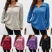 Plus-Size V-Collar Ribbed Long-Sleeve T-Shirt – Soft Brushed Interior, Relaxed Fit For Fall & Winter (1XL-5XL)_ecoleips.com