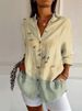Verve 2025 New Women's Shirt Summer Trend Long Printed 3D Floral Short Sleeve Pattern Fashion_ecoleips.com