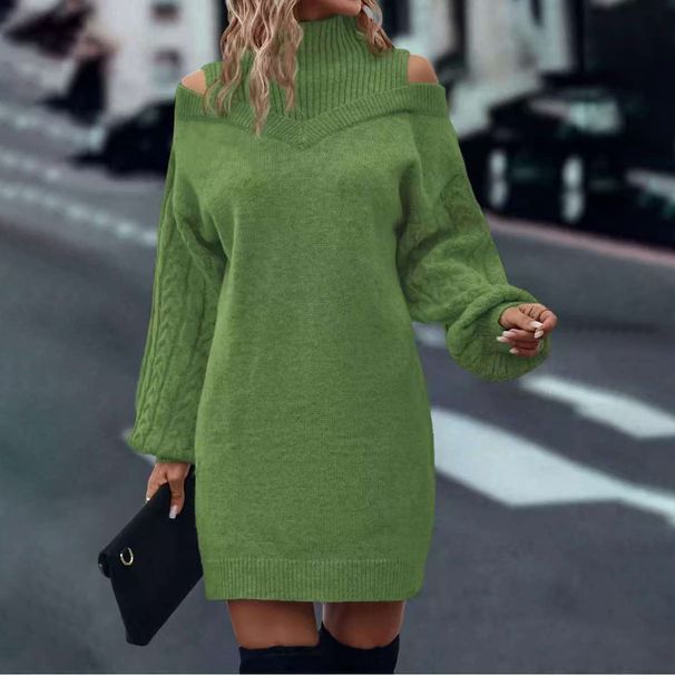 Women’s Oversized Off-Shoulder Sweater – Longline High-Neck Knit Top With Ribbed Cuffs (S-XL, Acrylic-Blend, Slouchy Elegance, Autumn-Winter Staple)_ecoleips.com