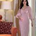 Women's Clothing V Neck Mesh Sequin Elegant Slim Lantern Sleeve Dress_ecoleips.com