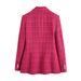 New European And American Foreign Trade Women's Fashion Textured Double-breasted Blazer 4033_ecoleips.com