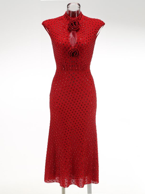 Women's Clothing Long Hot Diamond Sexy Flower Dress Evening Dress Temperament Hip Skirt_ecoleips.com