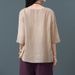 Crew Neck Cotton-Linen Top For Women, Thin Summer Chinese Style Embroidered Plus-Size Loose Artistic Vintage Chinese Wom_ecoleips.com