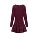 Women's Elegant Long Sleeve Ruffled High Waist Puff Mini Dress – Slim Fit Casual Gown 2026_ecoleips.com