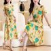 Cotton Silk Printed Skirt 2024 Spring Summer New Rayon Bohemian Floral Women Long Maxi Dress_ecoleips.com