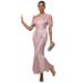 Women's Clothing New Women's Dress One Shoulder Chiffon Splicing Sequin Long Dress Party Dress_ecoleips.com