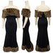 Women's Off-Shoulder Dress With Leopard Print Fur Collar Fishtail European And American Fashion_ecoleips.com