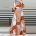 In Stock Cross-Border New Printed Middle Eastern Muslim Malay Full Sleeve Round Neck Robe Long Dress Factory Wholesale_ecoleips.com