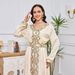 MT054 Middle Eastern Women's Foreign Trade Long Robe, Embroidered Dress, Abaya With Ruffles, Ethnic Style_ecoleips.com
