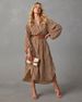 Aria Basics Aria Basics Cross-border Foreign Trade European And American Women's Clothing 2025 Autumn Fashion V-neck Loose Striped Belted_ecoleips.com