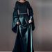 Elegant Long Sleeve A-Line Dress With Bubble Sleeves & U-Neck - Soft Polyester Blend Flowy Maxi Dress For Women, Comfortable Spring Outfit_ecoleips.com