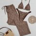 Women's 3-Piece Bikini Set Halter Neck Long Dress Stylish Beachwear Trendy Swimwear_ecoleips.com