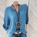 Classic V-Neck Pocket Blouse – Breathable Cotton-Linen Top For Women (White/Red/Khaki/Pink/Rose/Blue, S-5xl)_ecoleips.com