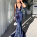 Elegant Backless Mermaid Spaghetti Strap Sequin Evening Dress For Women - Sexy Glamorous Party Gown With V-Neck & Bodycon Fit_ecoleips.com