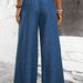 Suitable For All Seasons 2025 Women's Solid Color Pleated Waist Loose Wide-Leg Straight Pants_ecoleips.com
