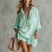 In-stock 2026 Cross-border European American Summer New Women's Fashion Cotton-linen Beach Shorts And Shirt Set_ecoleips.com