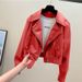 Women's Short Leather Jacket Slimming PU Leather Lapel Elegant Outerwear For Petite Figures Autumn New_ecoleips.com