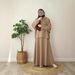 Women's Clothing Muslim Women's Clothing Solid Color Knitted Loose Hooded Top Suit_ecoleips.com