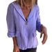 Spring New Artistic Large Size Loose Solid Color Button Suit Collar Cotton And Linen Small Suit Suit Jacket Women_ecoleips.com