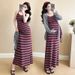 Autumn New Korean Fashion Striped Knitted Maternity Dress_ecoleips.com