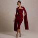 2025 New Elegant Women's Sexy Long Sleeve Slit Ribbon Evening Hollow Out Midi Dress_ecoleips.com