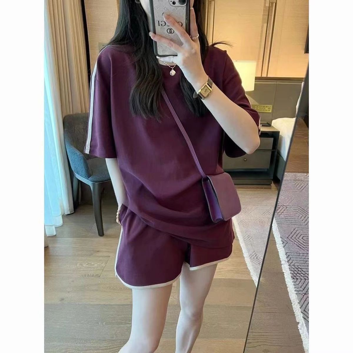 New Cross Border Trade Designer Shorts Fashion Sports Suit For Women, Summer Short Sleeved Casual Versatile Two Piece Set._ecoleips.com