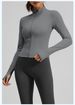 K Solid Color Basic Yoga Suit Jacket, Nude Feeling, Tight Fitting, Breathable Stand Up Collar, Sports And Fitness Top For Women_ecoleips.com