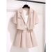 Women's Clothing Thin Small Suit Light Two Piece Suit New Summer Fashion Short Sleeved Shorts Small Stylish Suit_ecoleips.com
