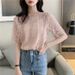 Women's Clothing Summer Lace Shirt For Women Solid Color Round Neck Short Sleeve Crochet Hollow Out Loose Comfortable Versatile Stylish Top_ecoleips.com