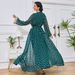 Women's Clothing Modest Abaya Dress Dubai Abaya Elegant Long Sleeve Kaftan With Gold Embroidery | Modest Evening Gown For Parties & Travel_ecoleips.com
