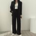 Elegant Autumn Blazer Set With High-Waist Wide-Leg Pants, Fall Office Wear & Casual Outfit For Women_ecoleips.com