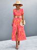 Women's Clothing Short Sleeved Long Dress_ecoleips.com
