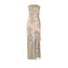 Summer New European And American Style Elegant Mesh Printed Slit Slim-fit Strapless Dress For Women_ecoleips.com