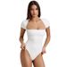 Summer Women's Lace Bodysuit Square Neck Elegant Base Layer Short Sleeve Solid Color Sexy Cross Border Design Wholesale Jumpsuits Rompers_ecoleips.com