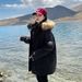 girl Girl Couple Workwear Down Cotton Jacket For Women 2024 New Mid-Length Large Fur Collar Thickened Parka Winter Coat_ecoleips.com