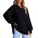 Autumn/Winter Women's Hoodie With Waffle Knit Design, Side Split, Pullover, And Long Sleeves With Pockets_ecoleips.com