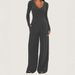 Women's Wide Leg Pants Suit Long Sleeved Multi Occasion Sportswear Autumn Winter_ecoleips.com