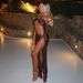 Summer New Arrival Sexy Slim Fit Dress Cutout Lace Up Metal Detail Slit Bodycon Dress_ecoleips.com