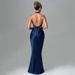 Elegant Backless Strappy Satin Dress For Women - Summer Slim Fit Sleeveless Party Dress With Adjustable Ties_ecoleips.com
