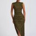 Women's Clothing Slim Sleeveless Heart Texture Backless Slit Irregular Sexy Tight Dress Women_ecoleips.com