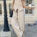 Women's Contrast Color Sleeveless Vest And Drawstring Trousers Set Single-Breasted European American Style Summer Pant Suit_ecoleips.com
