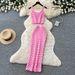 Retro Hong Kong Style Knitted Two Piece Set for Women Slim Fit Summer Vest High Waisted Skirt Versatile Commuter Style_ecoleips.com