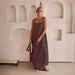Women's Clothing Spring Summer Fashion Contrast Color Cotton Linen Blend Women's Sling Dress Swing Style New Arrival_ecoleips.com
