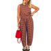 Women's Clothing Women's Clothing New Printed Plaid Loose Casual Sleeveless Vest Trousers Suit_ecoleips.com